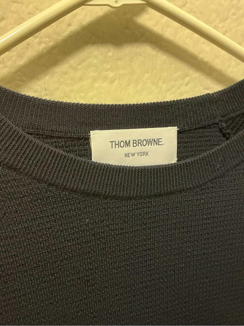 Thom Browne 4- Bar stripe Dark Navy Crewneck Knit Sweater size 40